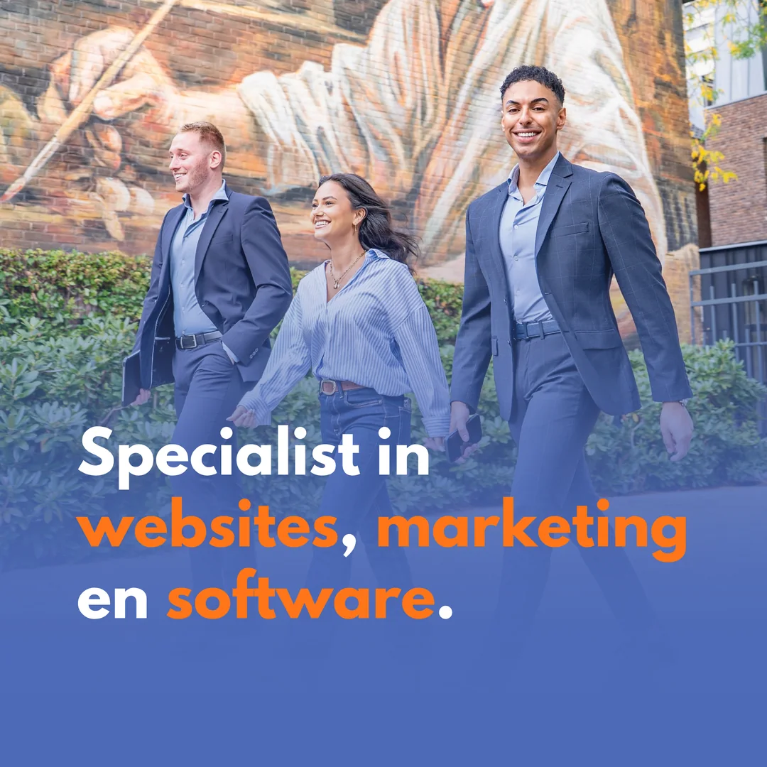 Shanaya Abdoel en Zac Bathi van ViVortis met een collega: specialist in websites, marketing en software